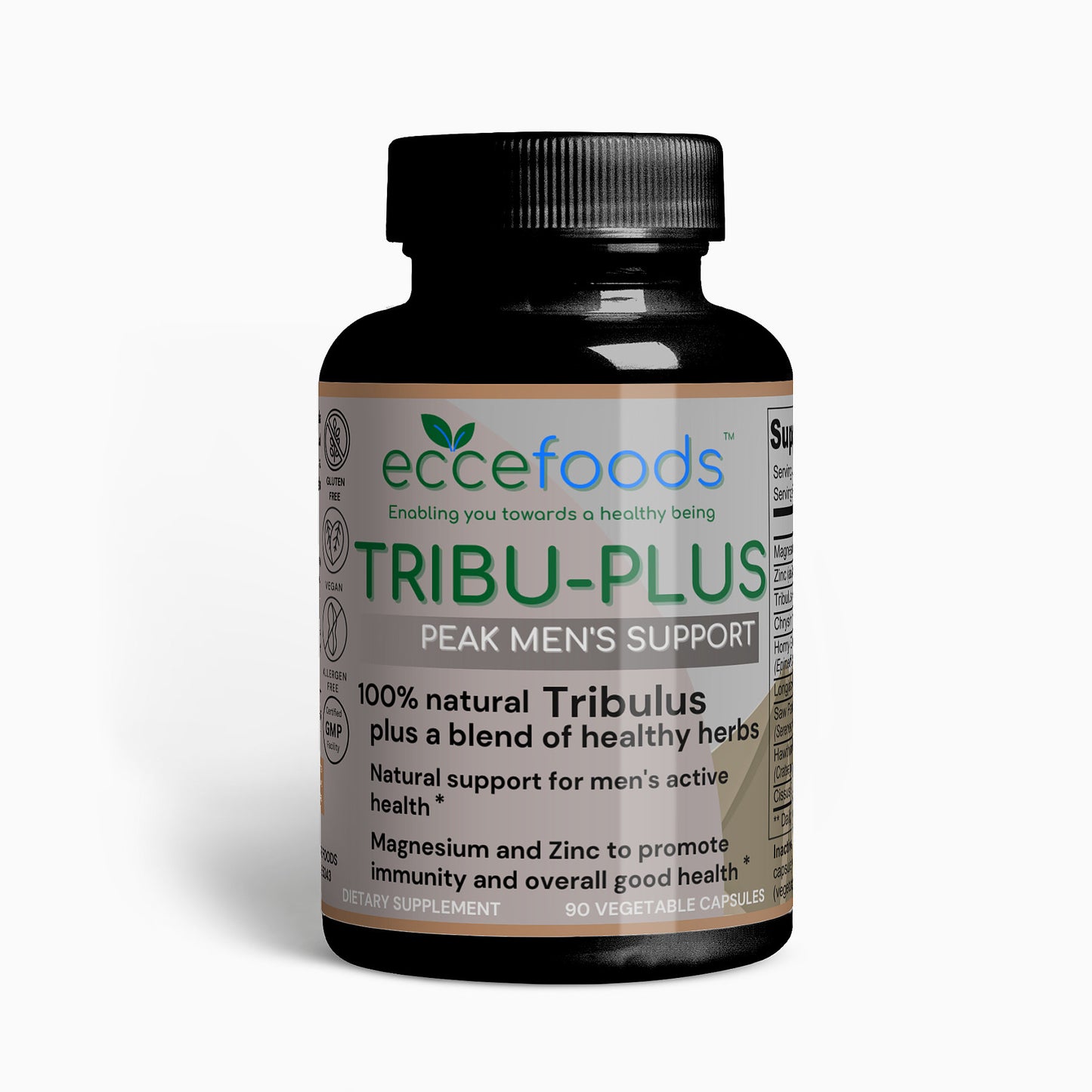 TRIBU-PLUS | Tribulus Plus Herbal Blend & Minerals | 90 Vegan Capsules