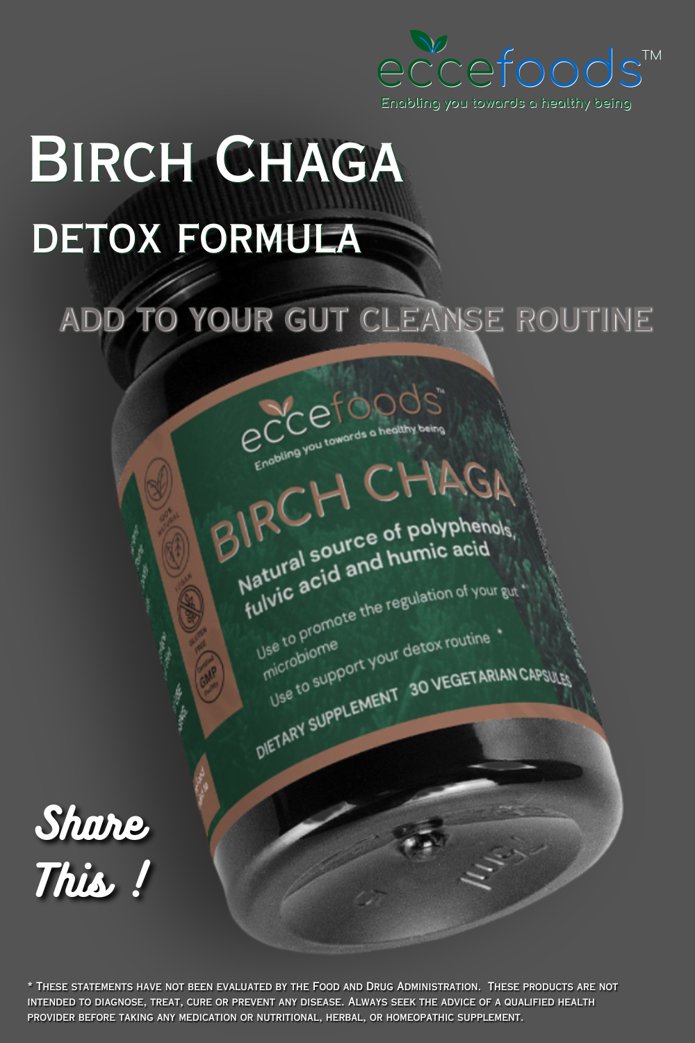 BIRCH CHAGA DETOX CAPSULES | Regulation Of Gut Microbiome