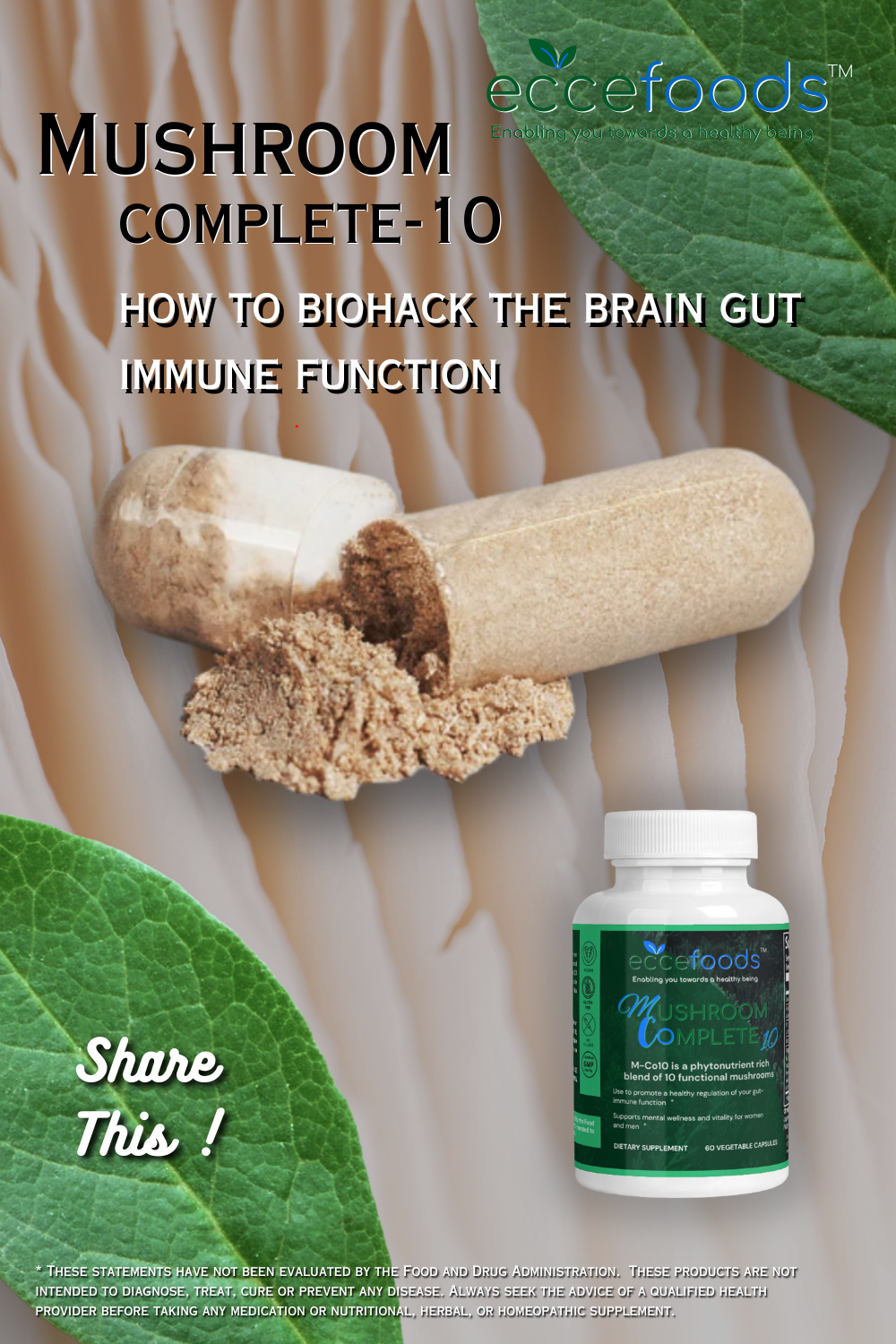 MUSHROOM COMPLETE 10 | Biohack For The Brain Gut Immune Function